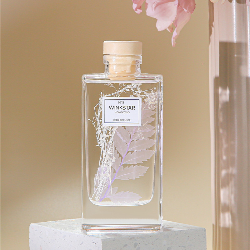 56235 150ML Empty Aromatherapy Bottles Home Fragrance Glass Bottles without Essential Oil and Rattan Sticks for Home Decor
