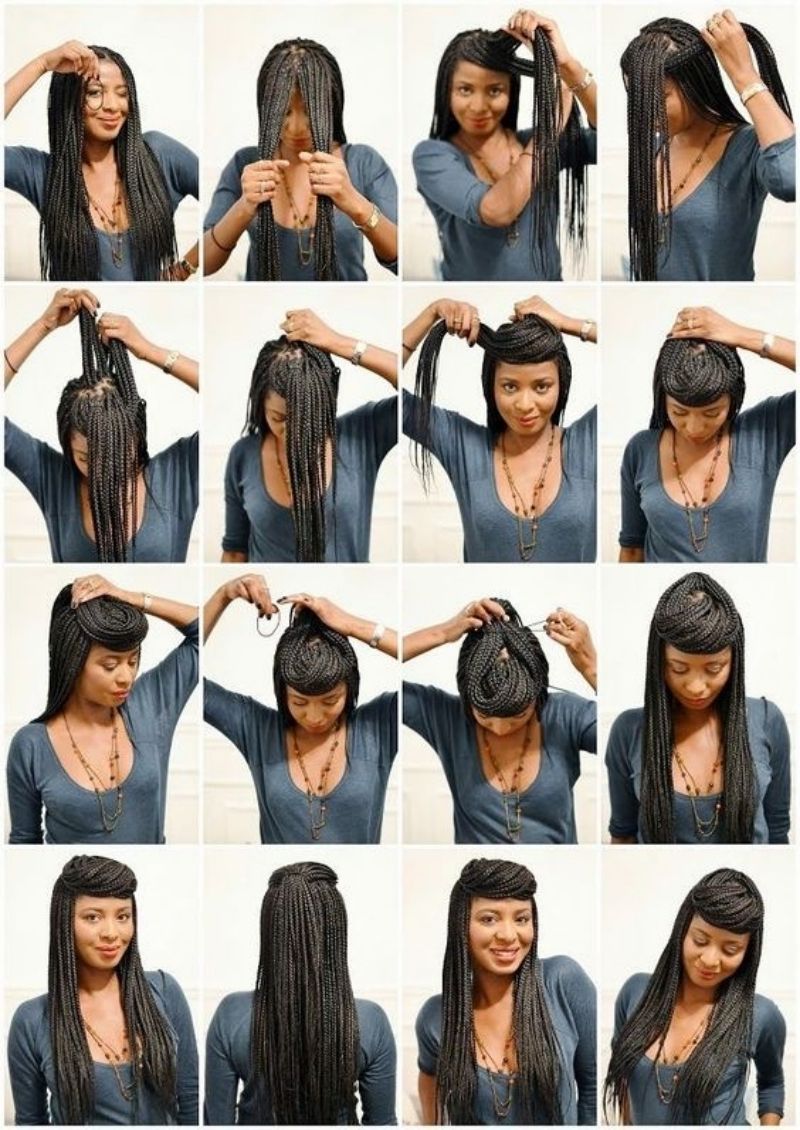 Wigs for women with long straight hair Black braids Senegal braid hair Hand-braided long hair