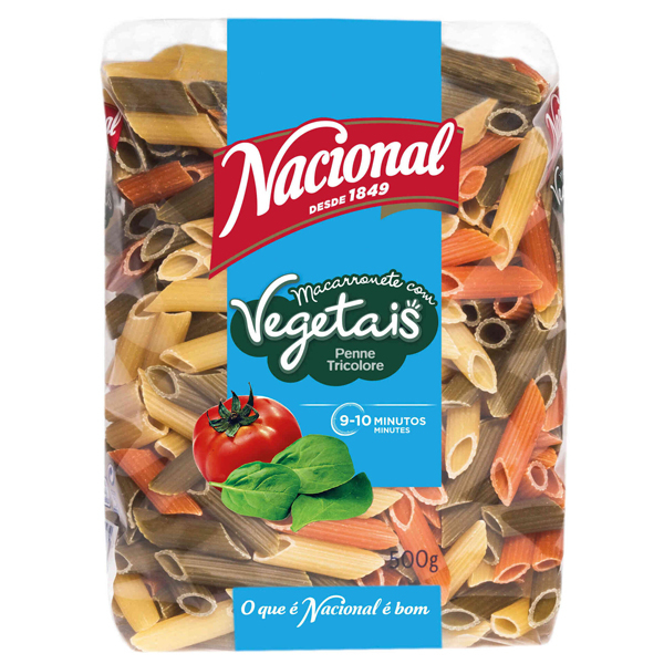  Nacional Pasta Vegetais Penne-500g