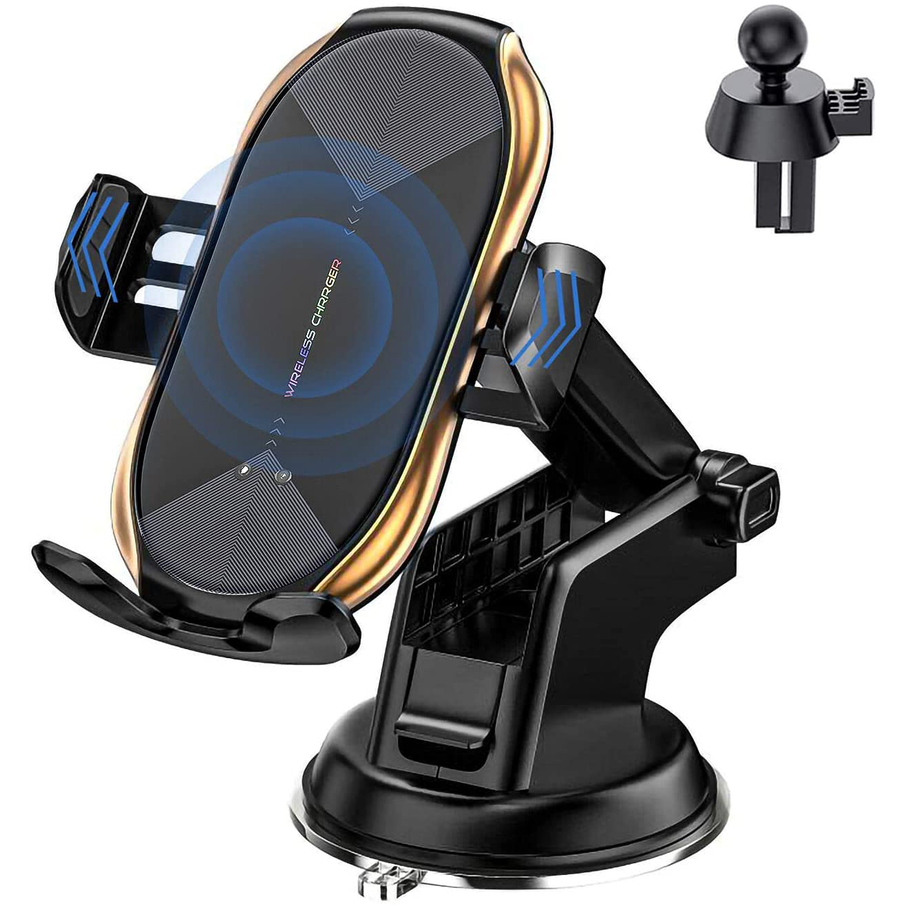 Wireless Car Charger Mount, MECOLA 10W/7.5W Qi Fast Charging Auto-Clamping Car Mount Air Vent Windshield Dashboard Car Phone Holder