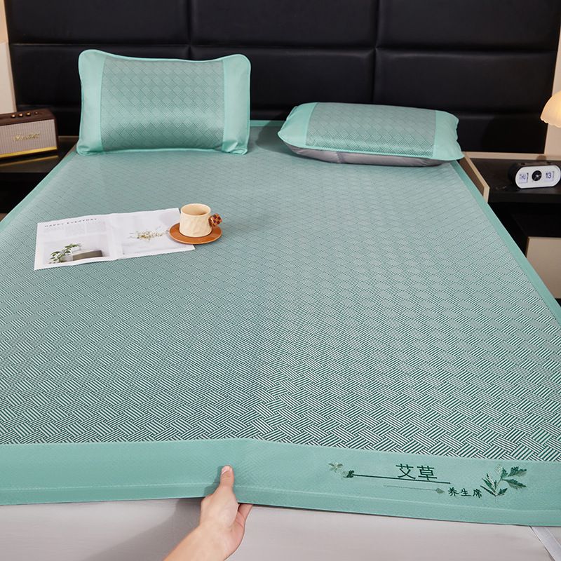 Breathable Ice Silk Cooling Bed Mat, Anti-slip Summer Sleeping Mat, Soft Bamboo Mat for Hot Climate in , Home Dormitory Hotel Cool Mattress Topper