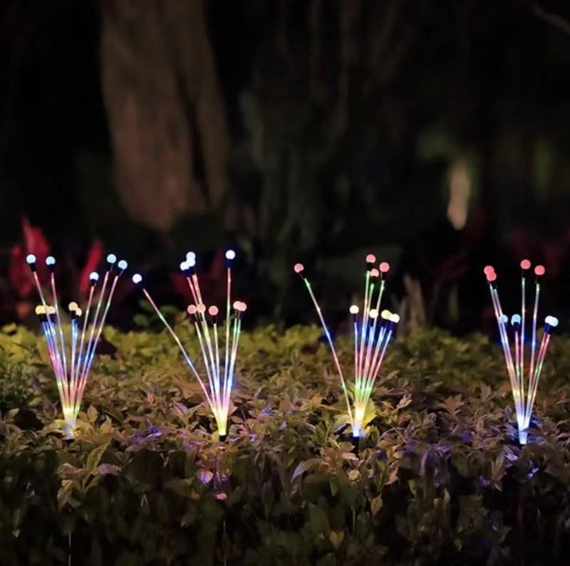 AUNONT Solar Firefly Garden Lights Solar Powered Firefly Lights Outdoor Decor Swaying Colorful LED Dusk to Dawn Solar Firefly Lights Solar Powered LED Flourescent Bug Plug In Ground Light