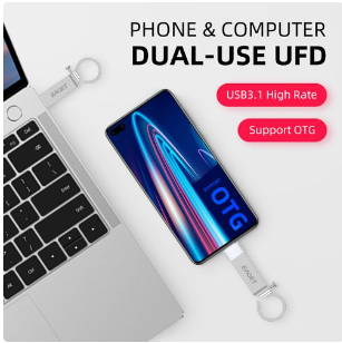 Eaget U96 3.1 Pen Drive - 64GB + Metal OTG Miro - Silver