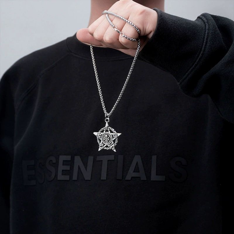 Titanium steel ship rudder hexagonal star necklace CRRSHOP No rust, no fading pendant chain necklace free shipping