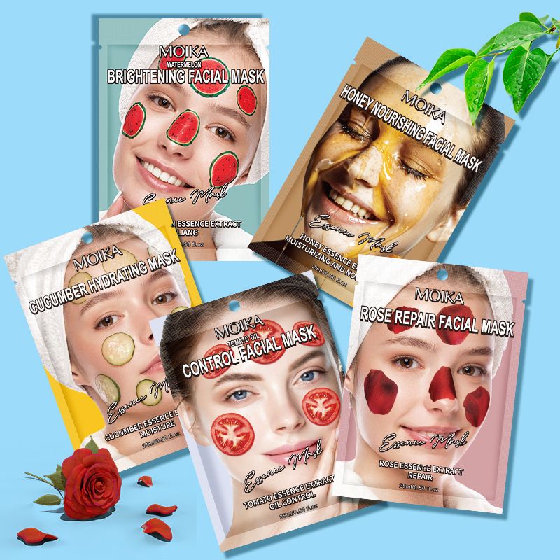 MOIKA Moisturizing Hydrating Plants Fruits Mask ,Brightening,Improving Facial Dryness,Roughness,Lightening Fine Lines Unisex Mask