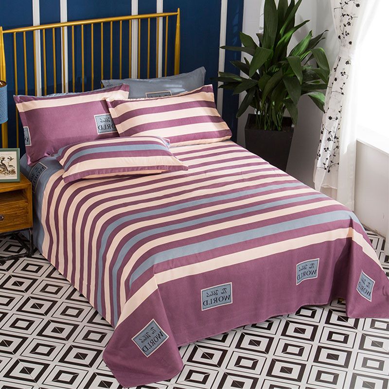 Bed Sheet Bedding 3-piece set CRRSHOP home Bed sheet + 2 pillowcases Skin friendly brushed bed sheets, pillowcases, single and double setscolor  # 08