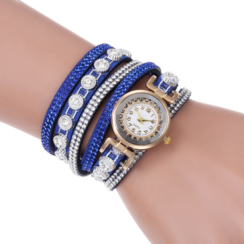 New winding strap small circular watch, simple and fashionable casual women's watch