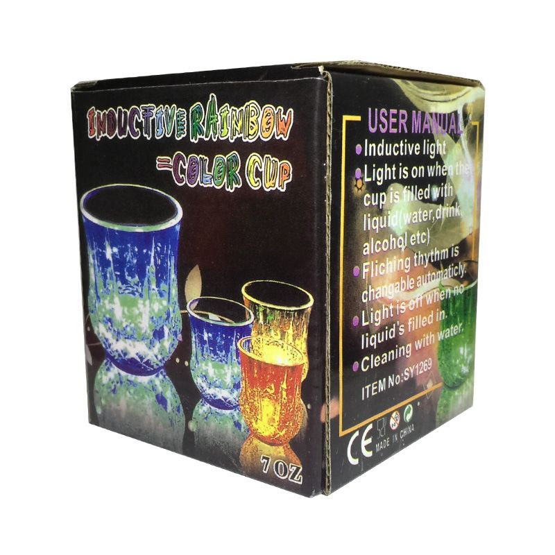 Creative acrylic water-activated seven-color flashing cup gift for general merchandise, pineapple-shaped wine glass.