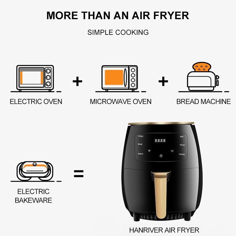 Large Capacity Intelligent Home Air Fryer, French Fry Machine, Multifunctional Electric Fryer, Oven