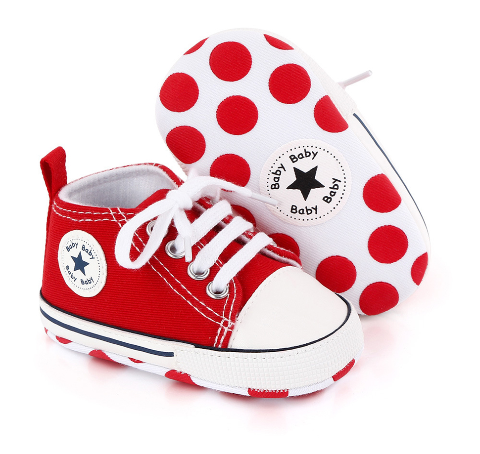 Baby Canvas Classic Sports Sneakers Newborn Baby Boys Girls Print Star First Walkers Shoes Infant Toddler Anti-slip 