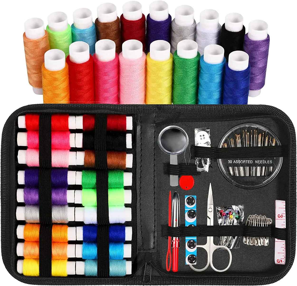 68pcs Sewing Kit Compact and Portable for Beginners and Professionals Includes Needles Thread Scissors and Other Essential Access