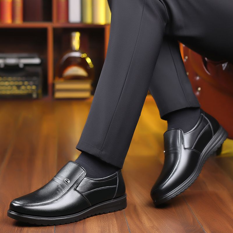 【Genuine Cow Leather】Men Classic Leather Shoes For Wedding Business Man Loafers Male Business Dress Footwears Of Black Brown