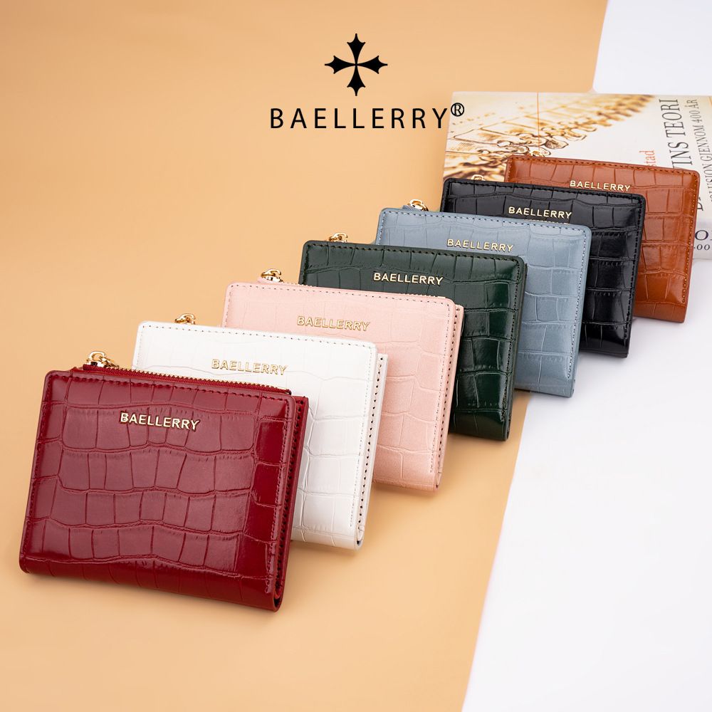 Baellerry's new women's short purse Cross-border stone print two-fold zipper coin purse N8325