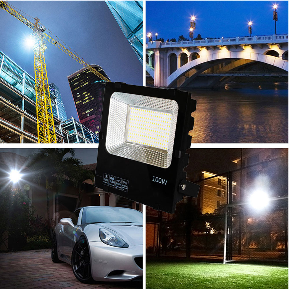 Cozy Cottage Flood Light Outdoor 100W LED Flood Light Plug in, LED Work Light  IP66 Waterproof Outside Security Light 6000K Daylight White Floodlight for Yard, Garden, Playground