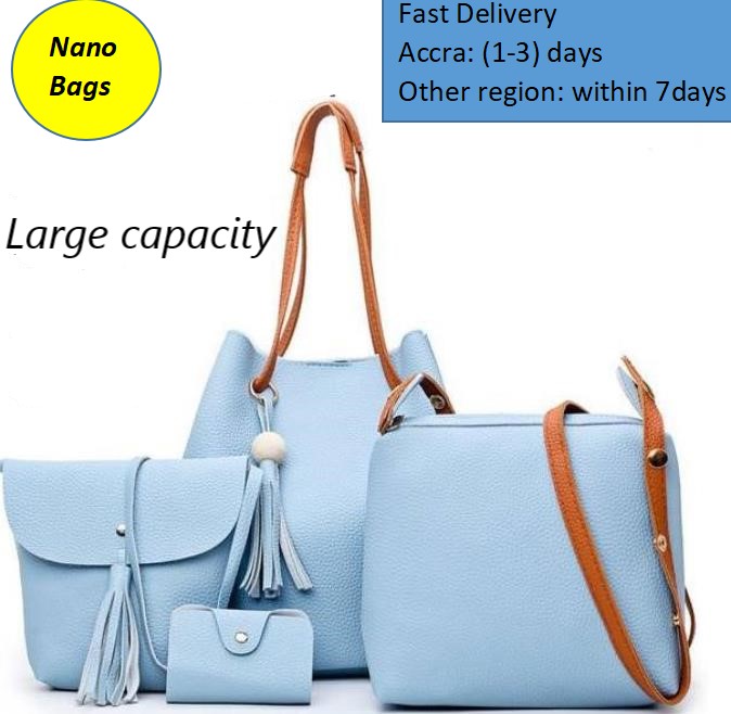 NANO Bags Ladies Bags women bags Handbag and Shoulder bags PU leather 4set together
