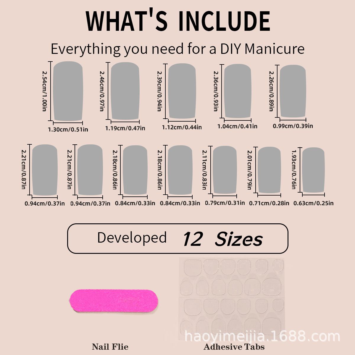 Best-selling long-tube European and American false nails finished rectangular French False nails wearable nail art