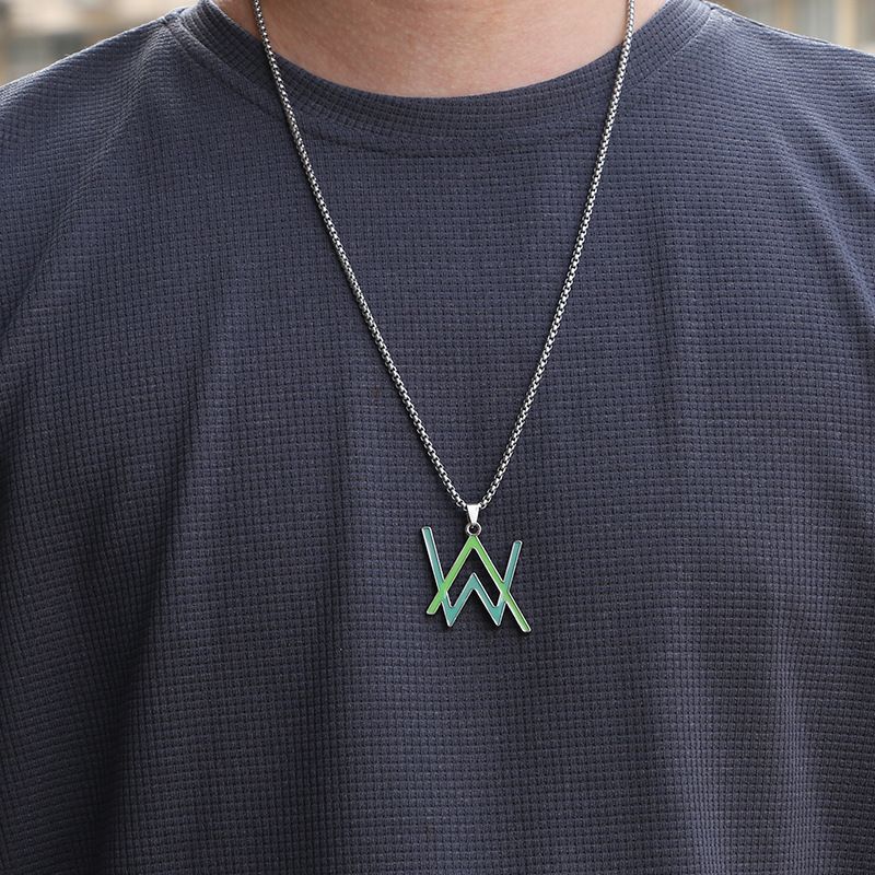 Luminous necklace, Alan Walker necklace, Hip Hop W luminous pendant necklace men women unisex 