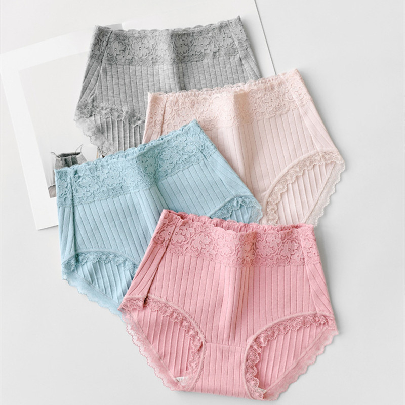 women's waffle print panties sexy lace shorts girl shorts 3pcs set