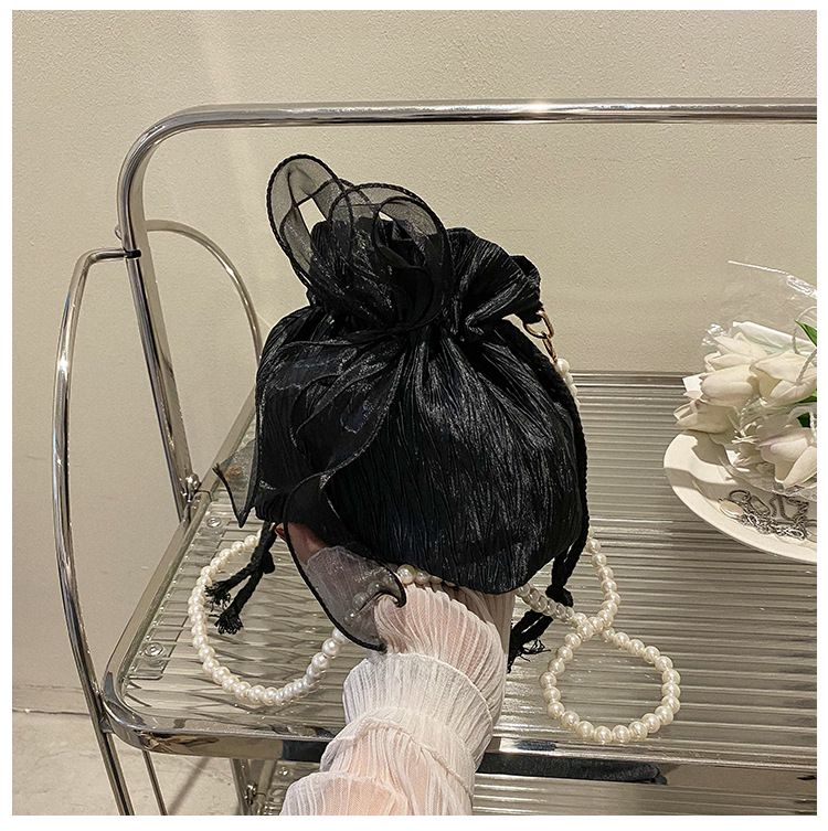 2025 Summer Trendy New Women's Bag, Pearl Pleated Crossbody Bag for Women, Fashion Versatile Single-Shoulder Bag, Korean Niche Texture Ladies' Bag