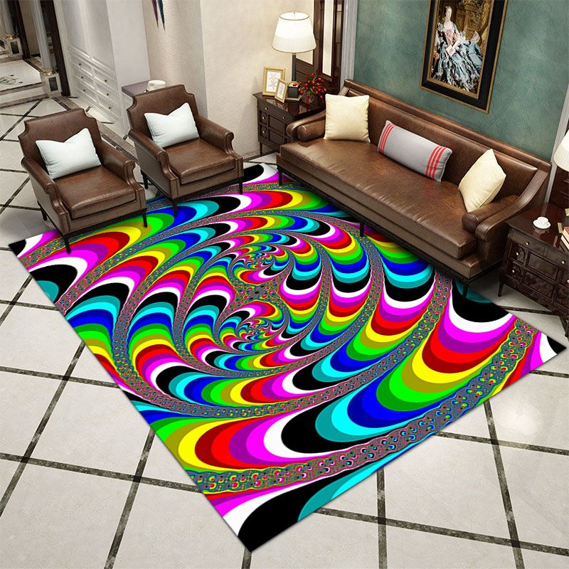 Colorful 3D visual dizziness carpet, living room, bedroom, coffee table three-dimensional floor mat free shipping 3D Visual Carpet， Crystal velvet carpet