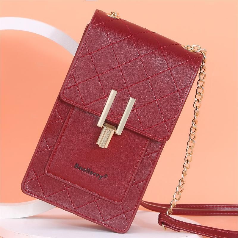 1893 Women's New Vertical Solid Color Crossbody Bag Check Shoulder Bag