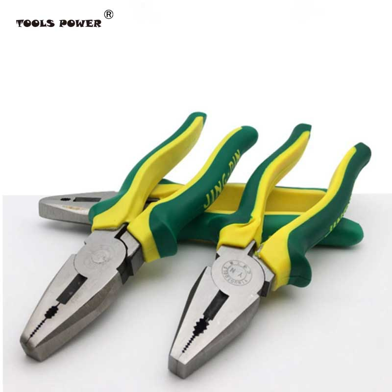 Tool power 8"/200MM Electrician Plier Wire Cable Cutter Scissors Flat Nose Multi-function Tiger Plier Letter Handle Alloy Steel Manual Tool
