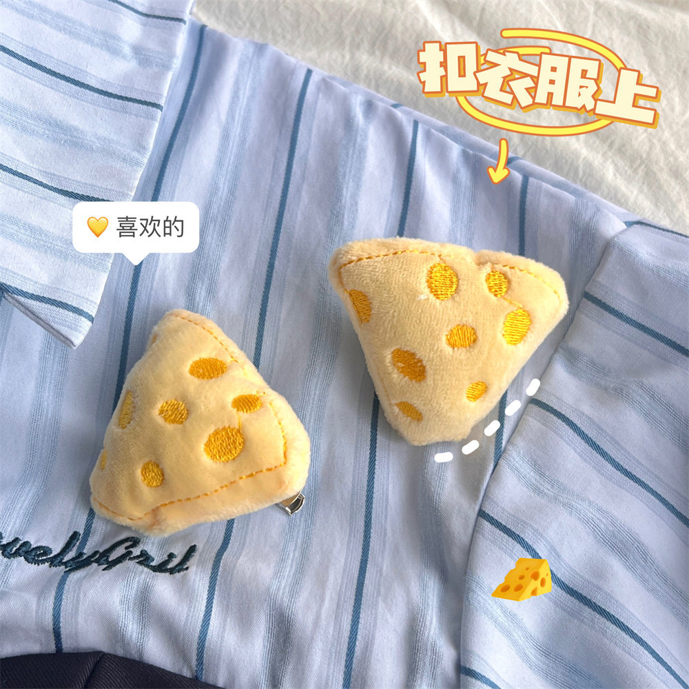 FQ1225 Women's Cute Cheese Cheese Brooch Hairpin Hair Cord Hair Ornament