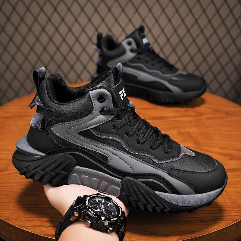  2025 Mens High Top Platform Sneakers Chunky Sole Athletic Shoes Fashion Streetwear Casual Shoes Breathable Wear