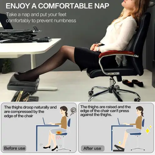 Adjustable Footrest with Removable Soft Foot Rest Pad Max-Load