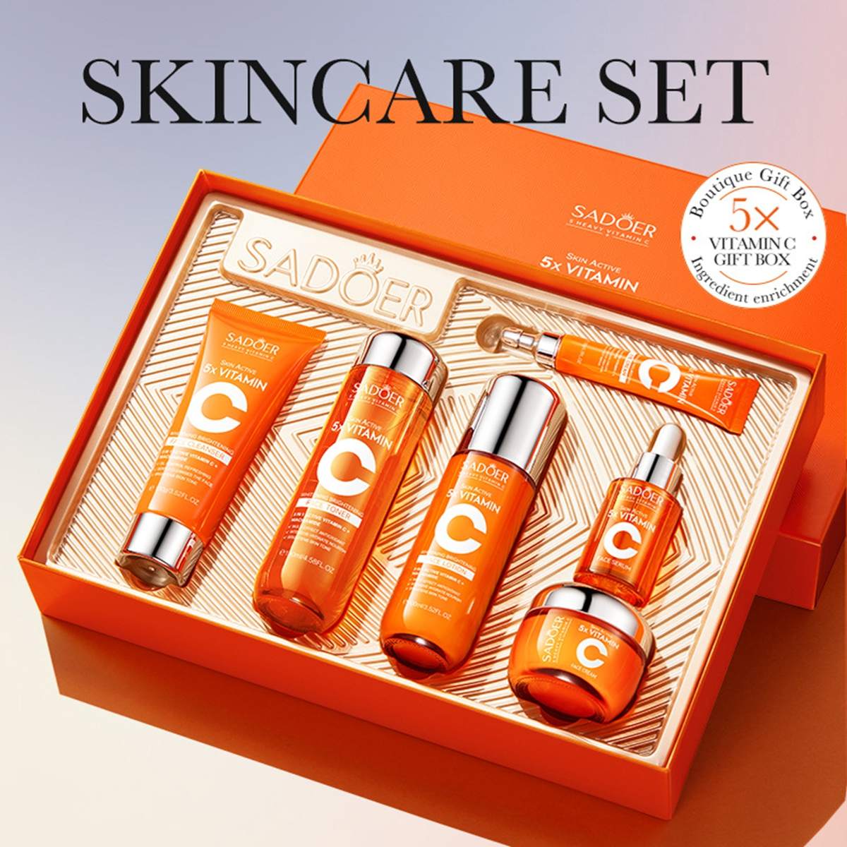 SADOER Five Dimensional C Whitening and Brightening Skincare Gift Box Skincare Set Box Cross border Foreign Trade