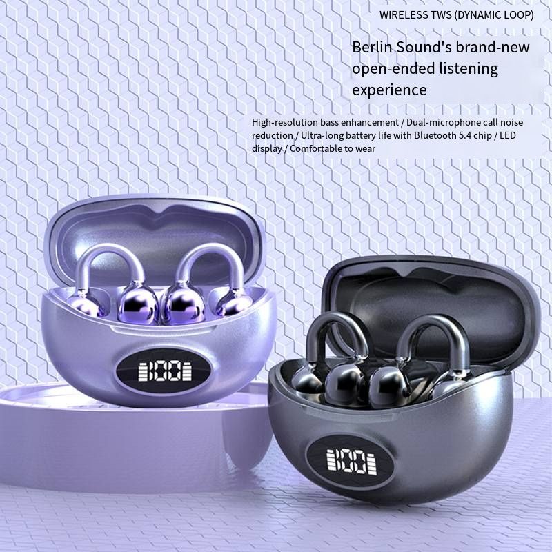  Private Model Ear Clip Dual Bluetooth Earbuds High Appearance Open Ear Sports Headphones Painless Long Wearing