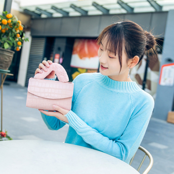 Women Bags Ladies Bag Female Crocodile Pattern Handbag Fashion Solid Color Women Shoulder Bag Brand Tote Plush Handle Wallets