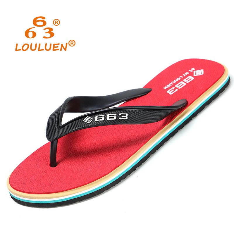 Red Flip Flop Athletic Sandal, length 26.5cm