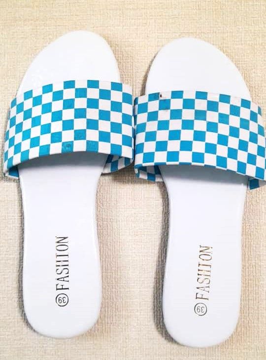 Trending Couple Design Popular Slides women factory flat sandals Slide Slippers
WHITE/BLUE