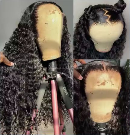  Raw Virgin Human Hair Deep Wave Glue less Wigs HD Full Frontal Lace Wig With Baby Hair For Black Women
