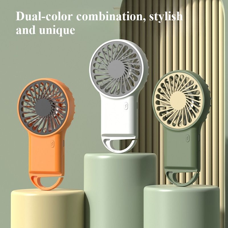  Mini Handheld Fan, Portable & Lightweight with Hiking Hook, USB Charging, Desktop Stand Function & Long Battery Life for Outdoor Hiking