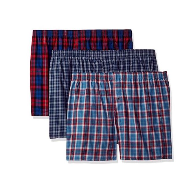 3PCS With Free Pen Custom men's long underwear boxers briefs shorts anti-microbic polyester loose Plaid casual shorts 9005 ( Note: Random Color Selection)