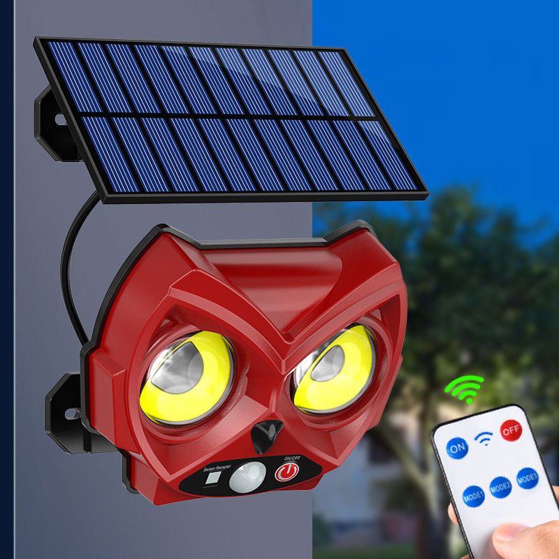 New solar powered lamp, owl lamp, outdoor garden decoration lamp, human body sensing street lamp, courtyard lamp, wall lamp