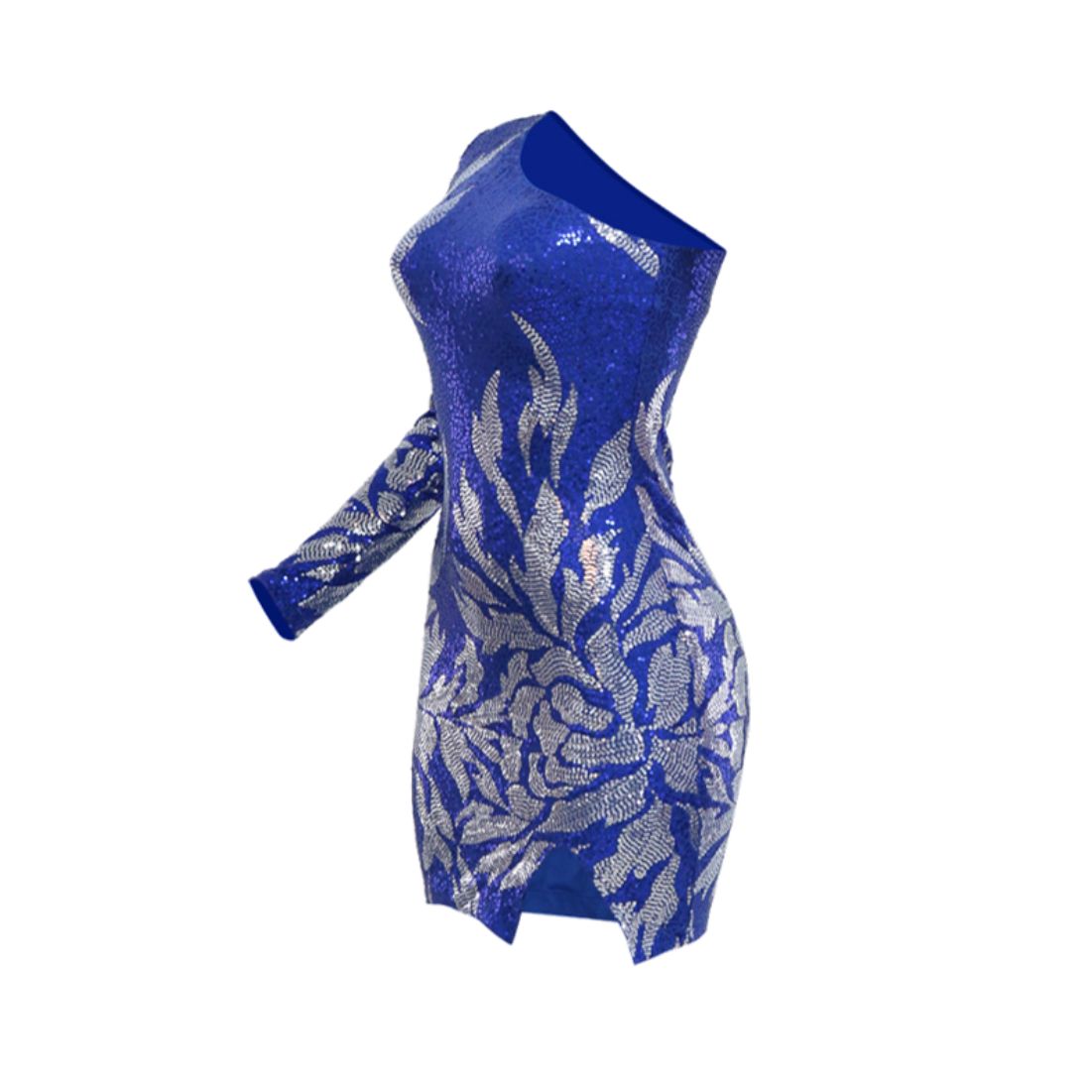 New fashion one-shoulder slim sequined hip dress with short skirt fashion sexy party bar performance skirt female lady ladies woman women