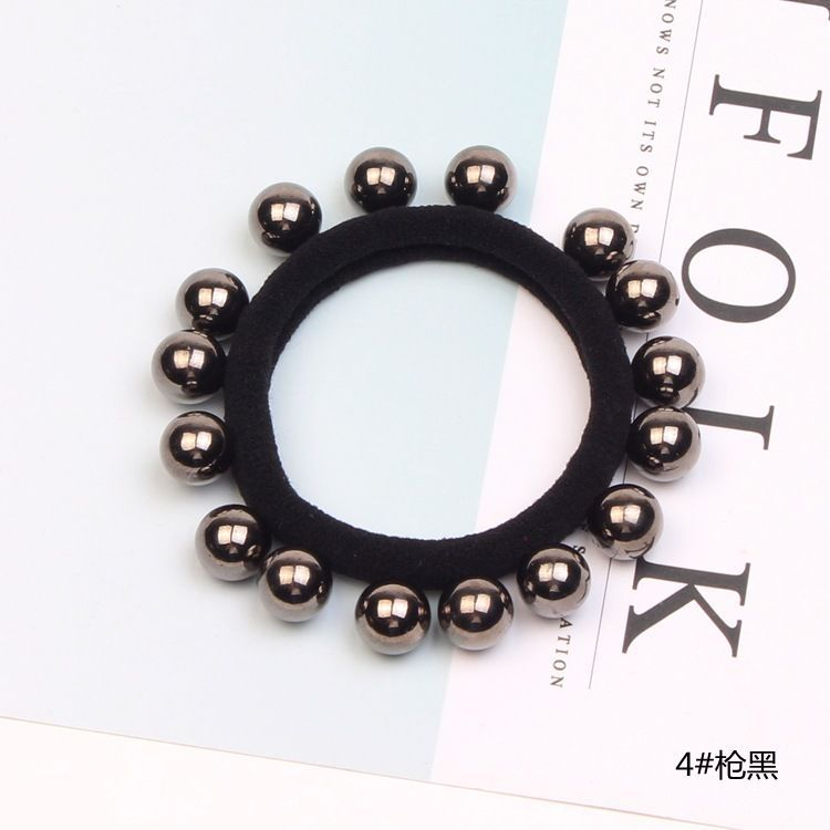 FS014 Rubber Band Rope Elastic Girls Scrunchie Ponytail Holder Pearl Beads Women Hair Bands Ties Accessories For Women