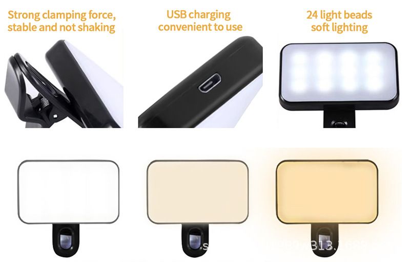 Portable mobile phone photo fill light, selfie handheld pocket RGB photography fill light, outdoor mini fill light CRRSHOP Mobile phone fill light free shipping