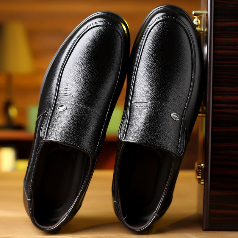 【Genuine Cow Leather】Men Classic Leather Shoes For Wedding Business Man Loafers Male Business Dress Footwears Of Black Brown