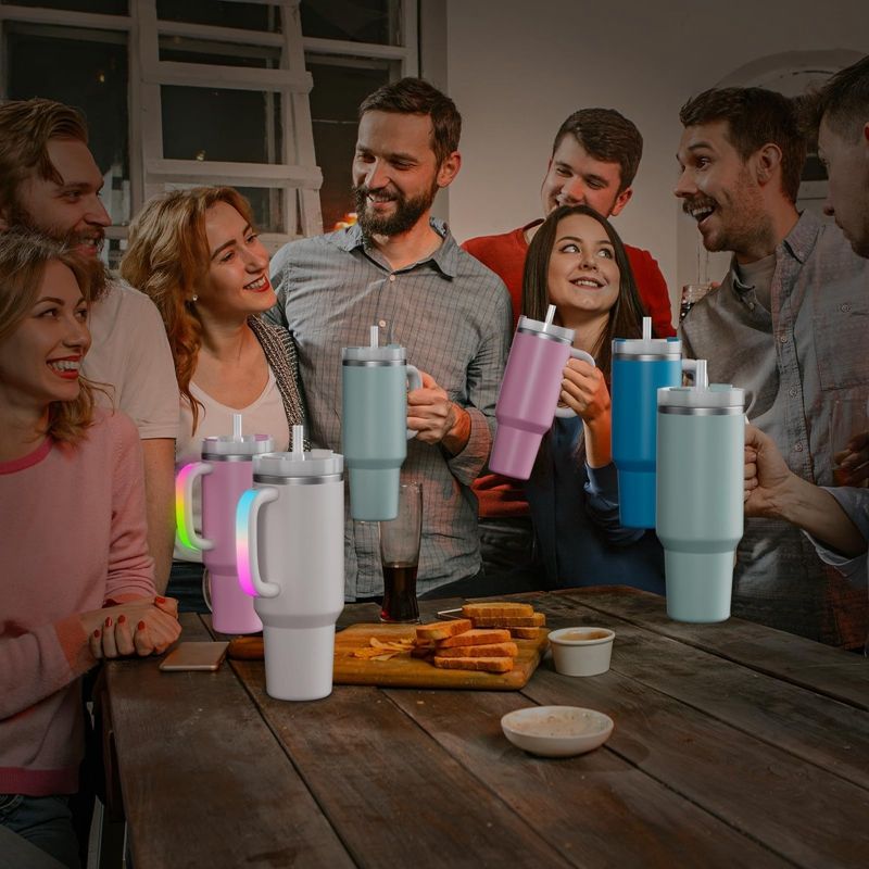Luminous Stanley water cup colorful handle, creative and interesting multi-color handle