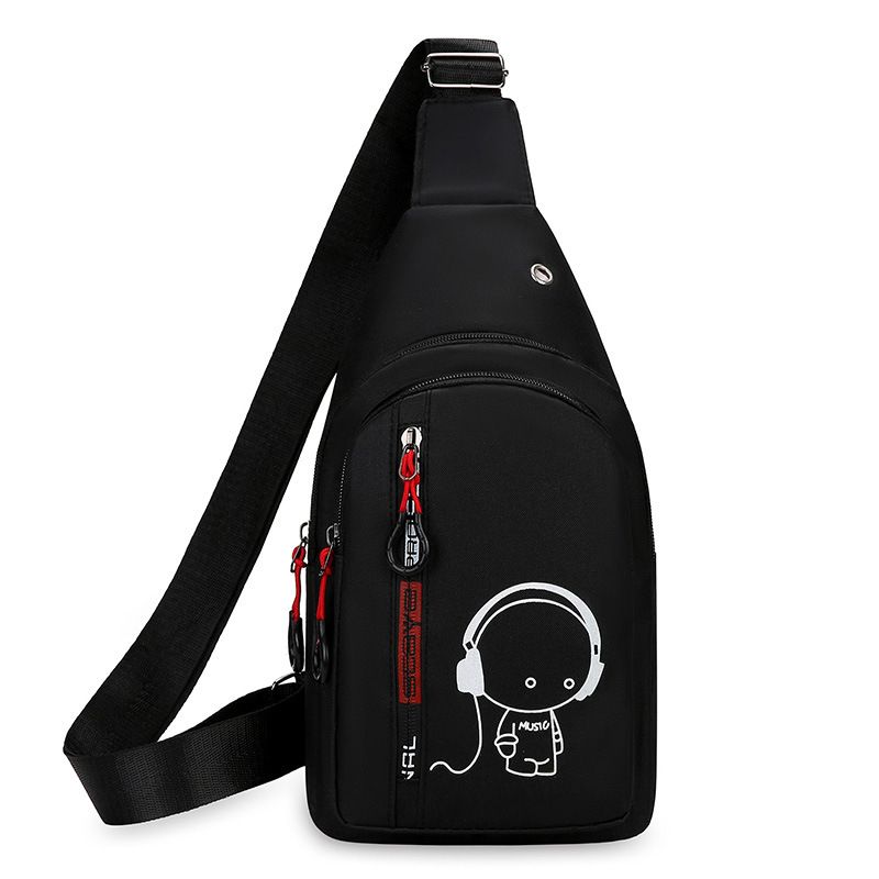 Night light children's men's chest bag new fashionable crossbody bag multi-layer small shoulder bag casual outdoor small backpack