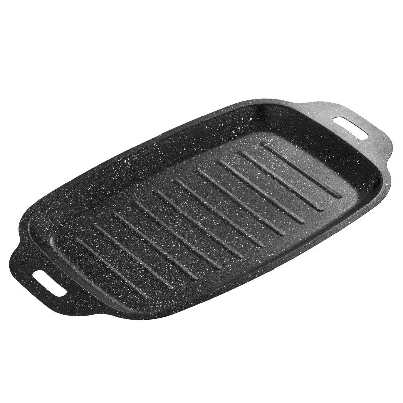 Grill pan Grilled fish dish, rectangular, household, induction cooker, gas stove, fish specific baking tray, open flame, thick tray CRRSHOP free shipping