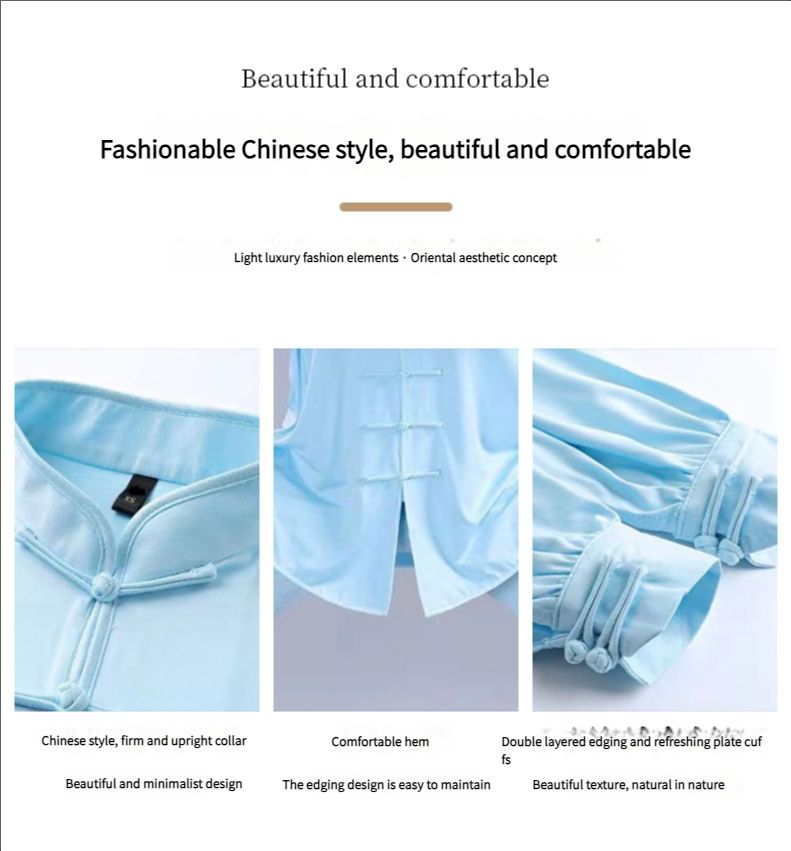 Tai Chi suit set for women in spring, summer, autumn, high-end milk silk Tai Chi practice suit for men, Chinese martial arts suit