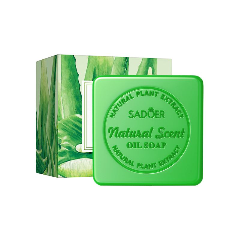 SADOER Natural Aloe Vera Essential Oil Soap Cleansing Body Universal Handmade Soap