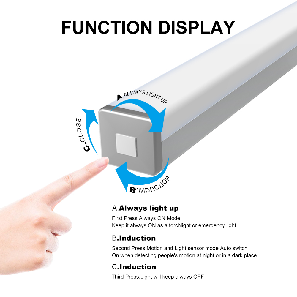 ESL-20 Intelligent LED Human Body Sensor Light Automatic Wireless Night Light Sensor Light Belt Rechargeable Kitchen Cabinet Wardrobe Light