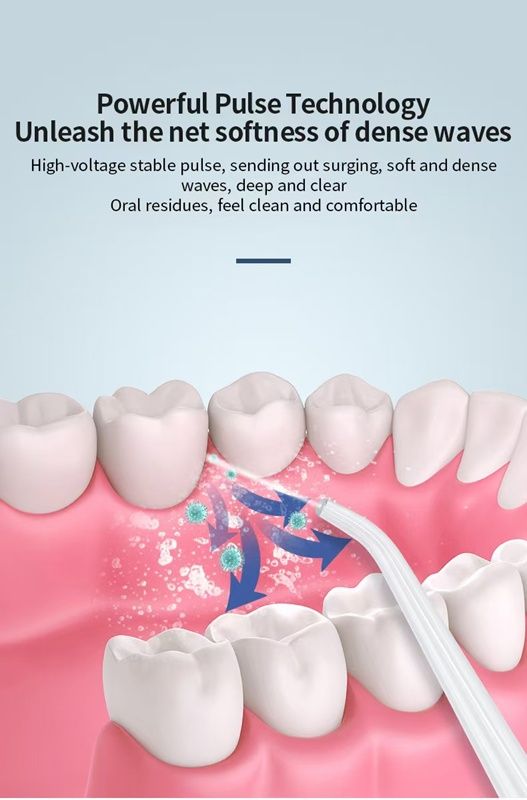 Water Dental Flosser Teeth Pick - Cordless Portable Floss Picks Rechargeable Travel Pik Irrigation Cleaner Waterproof Oral Irrigator Electric Flossing Machine for Home Teeth Cleaning