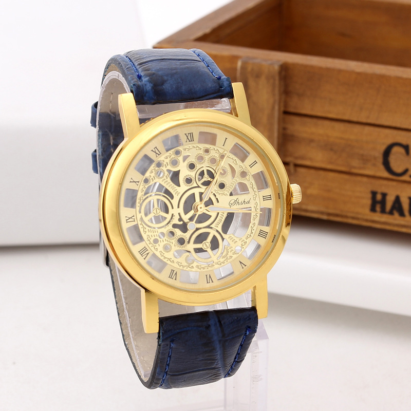 1071# Watch For Men PU Leather Band Hollowing out Analog Alloy Quartz Wrist Watches women Watch Clock